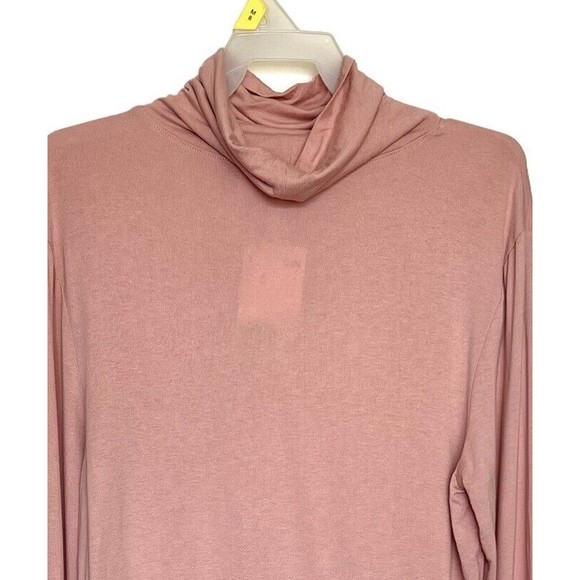 Divided H&M Womens Turtleneck Blouse Top Size Medium Pink Long Sleeve Stretch - Picture 5 of 11
